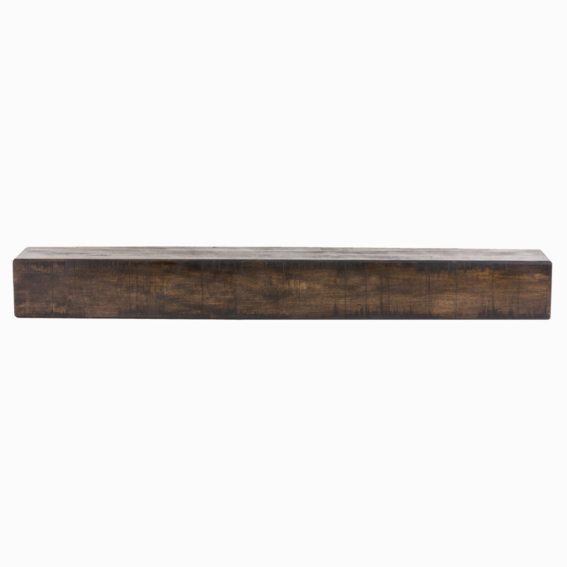 Rustic Fireplace Mantel Shelf, Dark Chocolate, 60", 6.25"