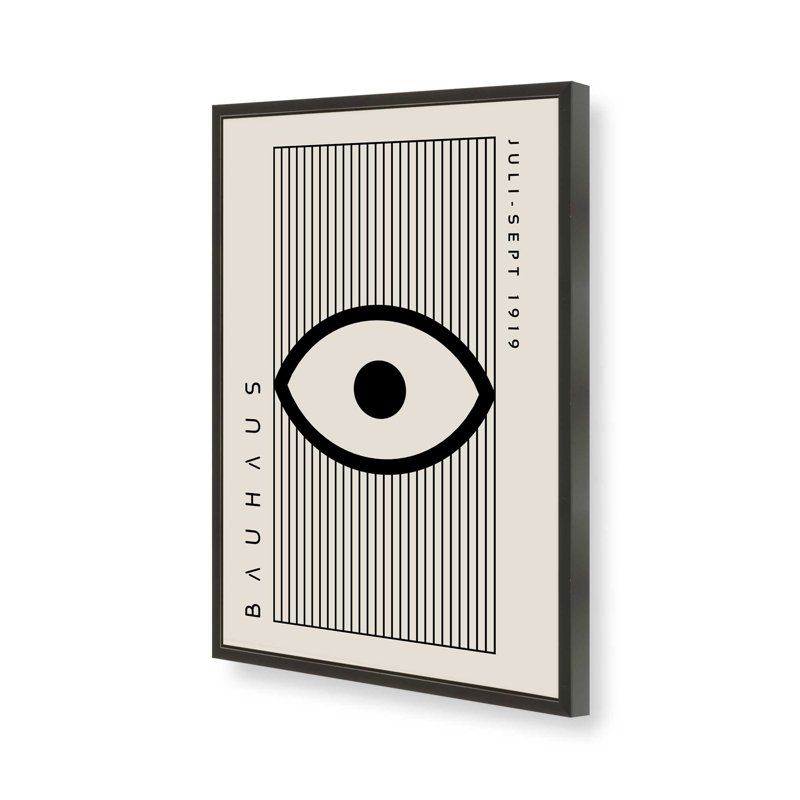 Imprimé géométrique Bauhaus, H 21 po x l 17 po, Noir satiné