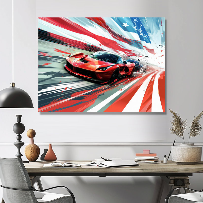 Décoration murale Syrine - Pistes de course, Toile tendue, 40" H x 60" W