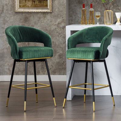 Roellig Swivel Upholstered Bar Stool with Metal Frame
