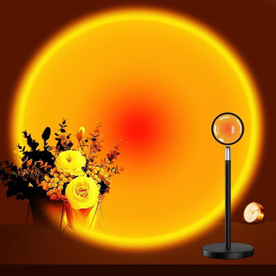 Projecteur de lampe coucher de soleil, lumière de nuit à éclairage DEL de couleur coucher de soleil, lampes coucher de soleil réglables à 180 ° pour le salon / la maison / la chambre à coucher / les cadeaux de Noël / la fête