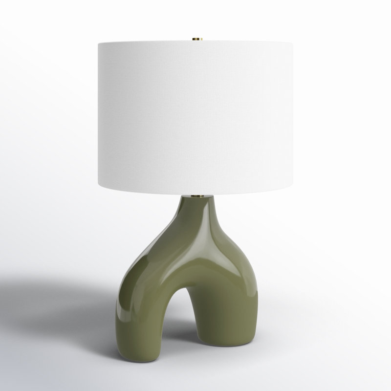 Arlis Ceramic Table Lamp, Green