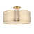 Gold Effect/White Fabric/Frosted Glass