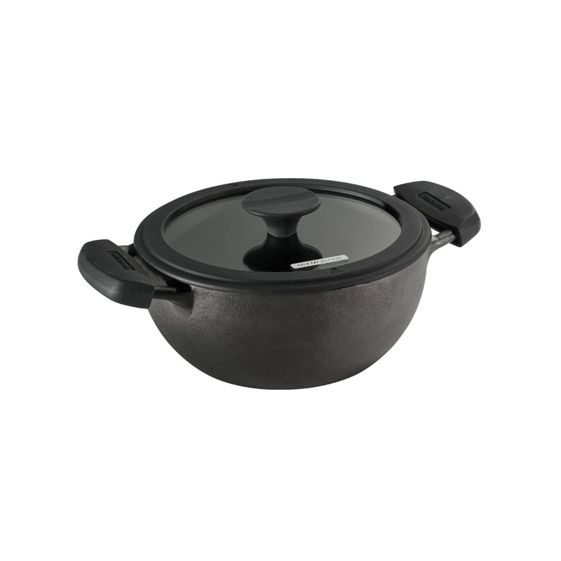 Kadai en fonte pré-assaisonné de 2,3 pte avec couvercle, 8.38"