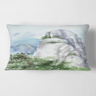 Mountain Top In The Clouds Lumbar Pillow
