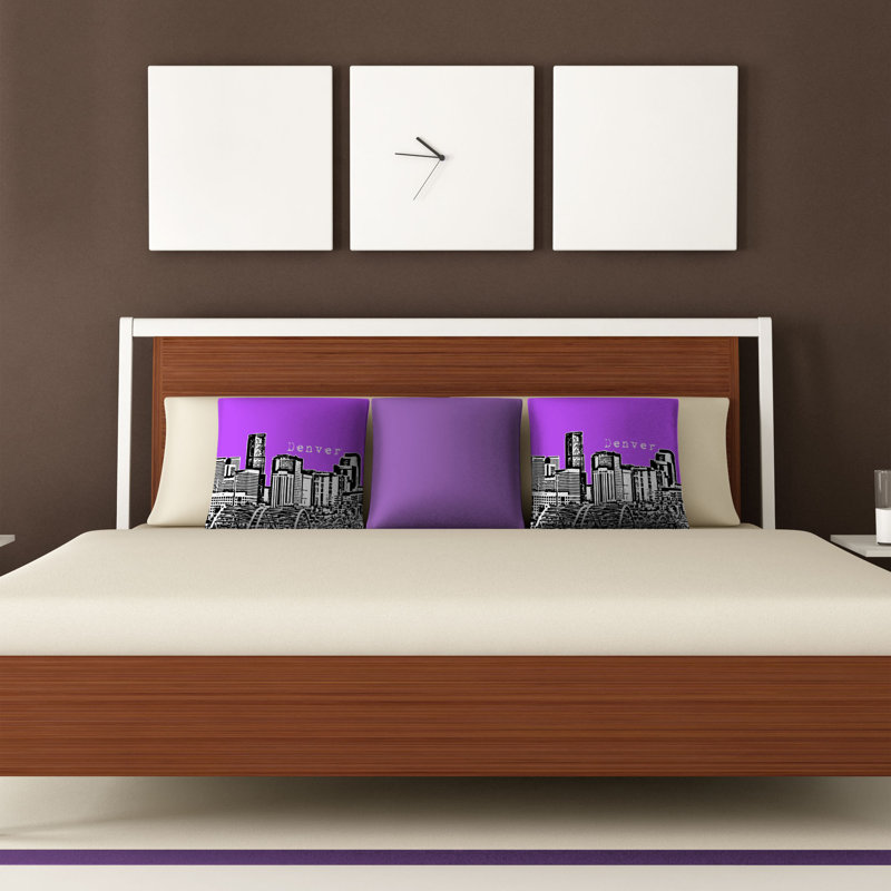 Bird Ave Denver Throw Pillow, 20" x 20", Purple