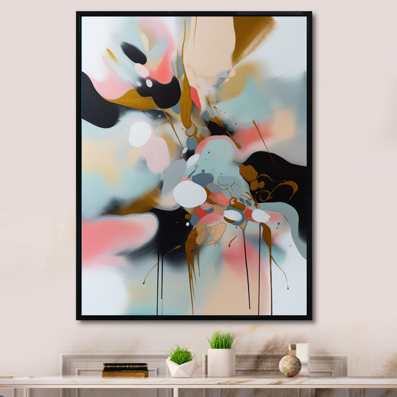 Luman Brushstroke III, impression sur toile, H 20 po x l 12 po x P 1 po, Cadre flottant noir