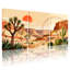 Paysage et paysage désertique avec cactus et arc-en-ciel, ensemble de 3 impressions sur toile-1554116893