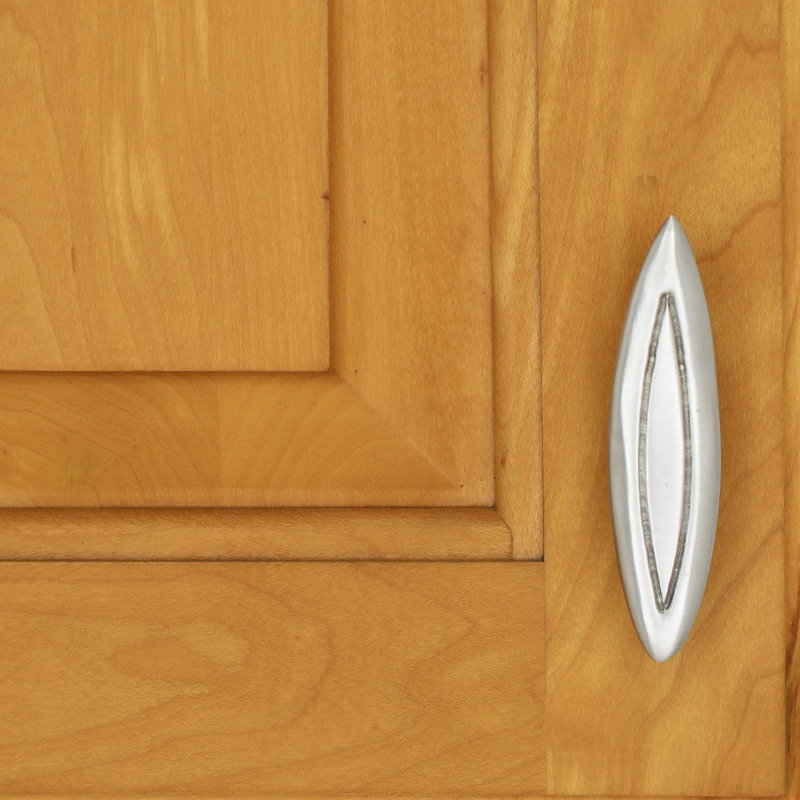 3" Surfboard Small Knob, Brushed Nickel, 4"