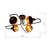 Cressida 4-Light Semi-Flush Mount with Amber Glass Globe Shades