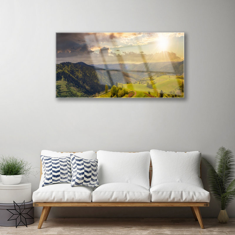 Mountains Landscape - Unframed Photograph on Glass