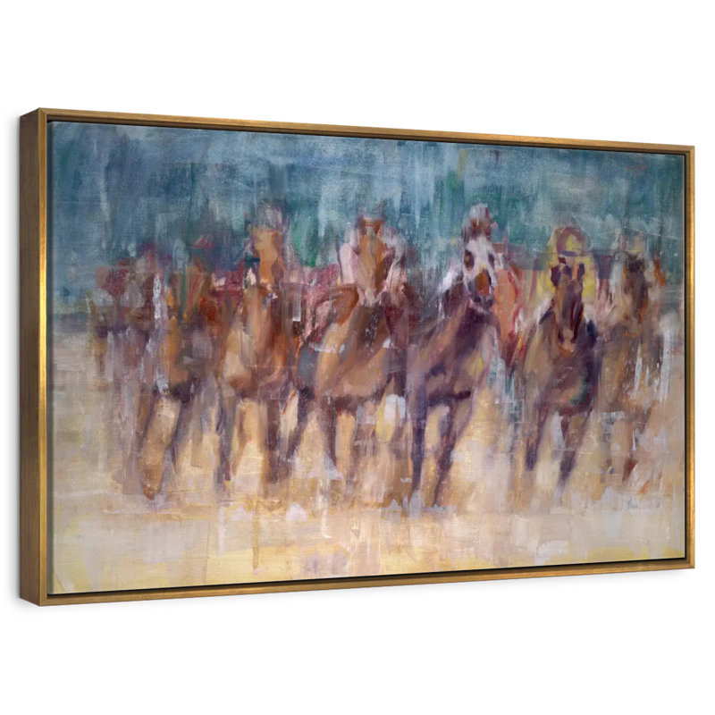 Final Sprint, Floating Frame Gold, 37" X 25"