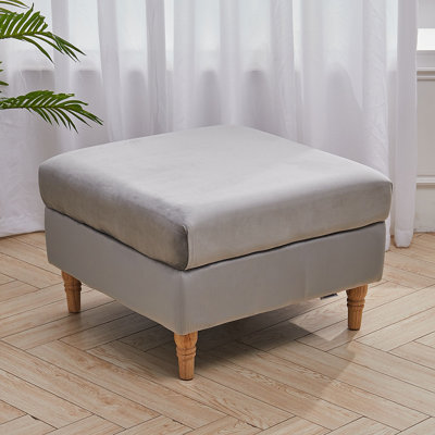 Cowie 66cm Wide Velvet Square Solid Colour Standard Ottoman
