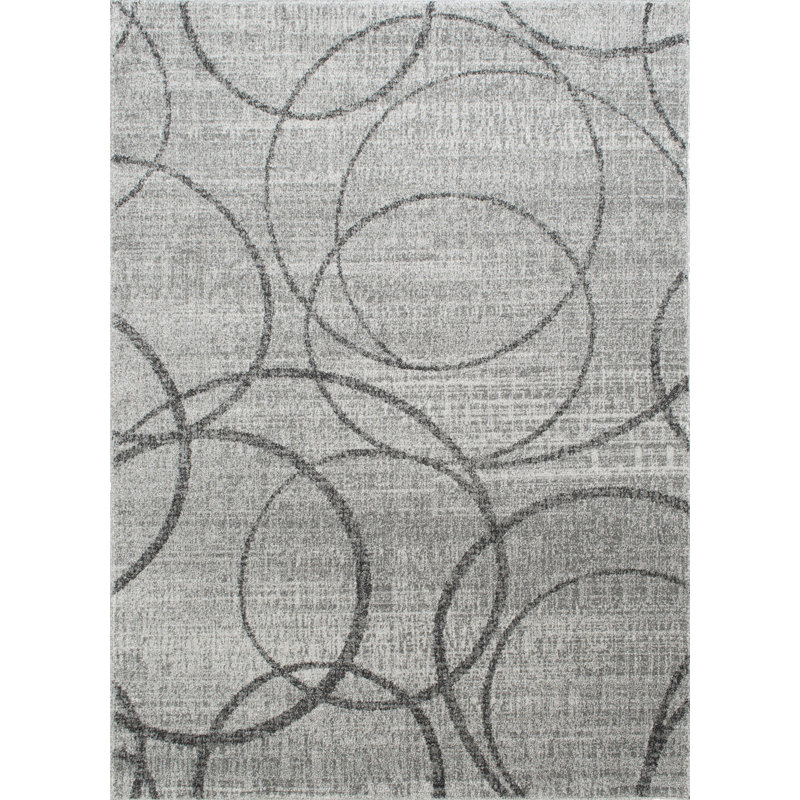 Tapis gris tissé à la machine Tyro, Rectangle 5 pi x 7 pi