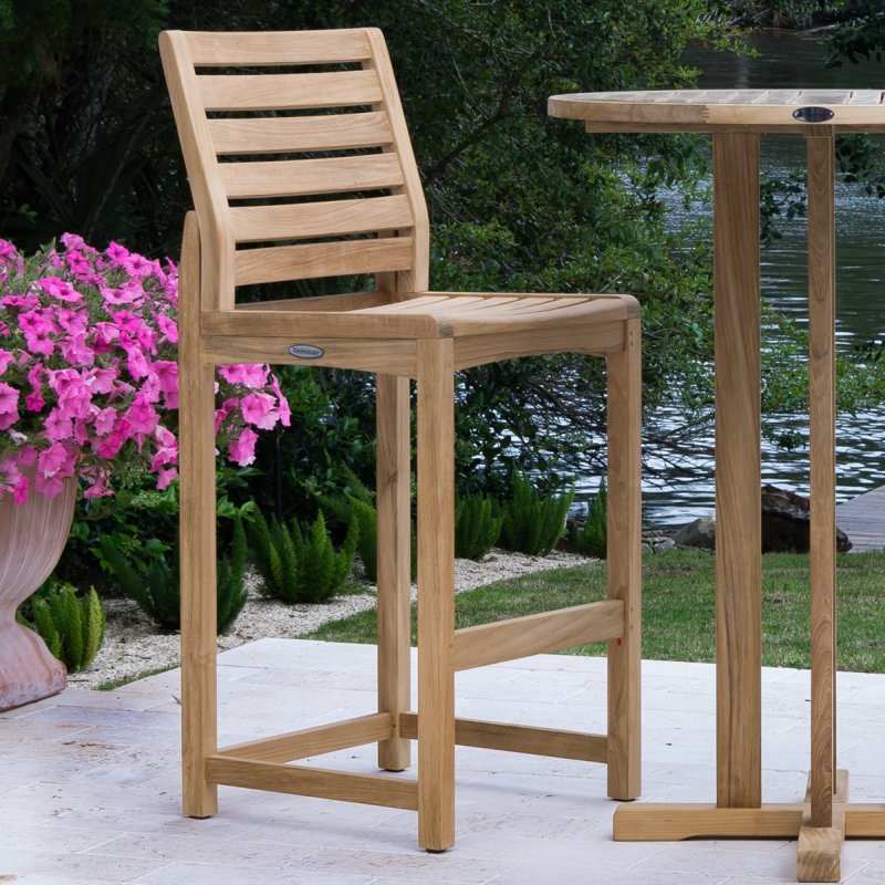 Somerset Side Barstool 5pc Teak Bar Set