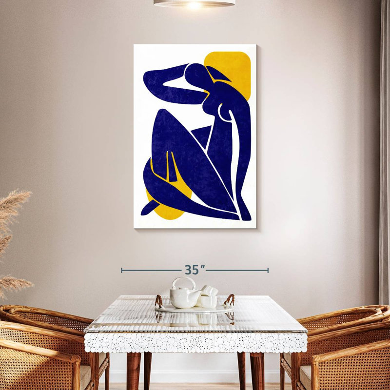 Silhouette de femme abstraite sur toile, H 45 po x l 30 po x P 1,25 po