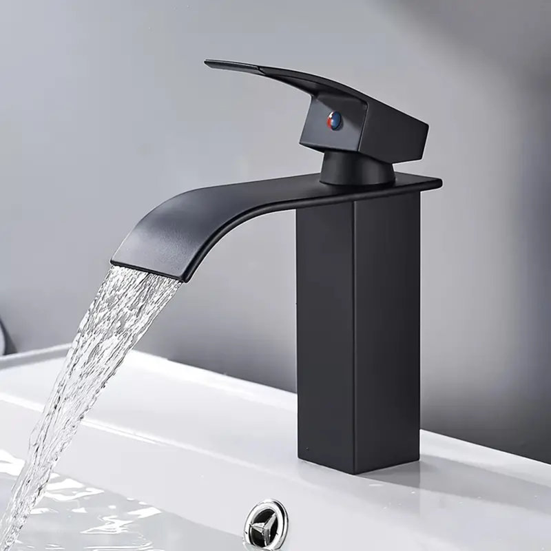 Deck Mounted Single-handle Bathroom Faucet, Black