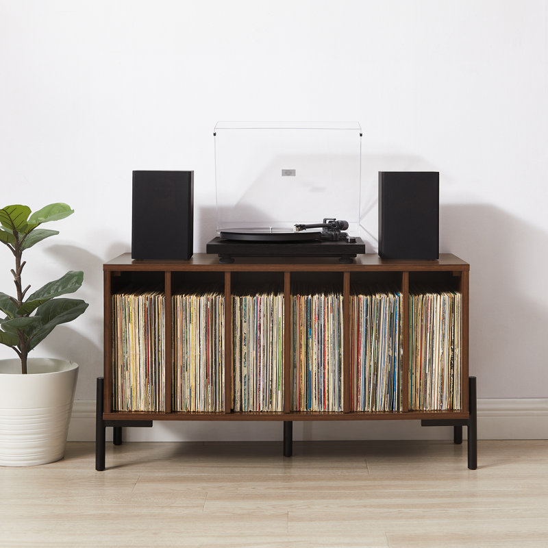 Console de rangement pour disques Greenwich, Brun