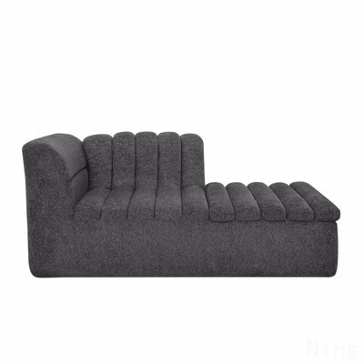 106" L-Shaped Modular Sectional Sofa With Chaise For Living Room, Chenille Upholstered Boneless Couches With Wave-Shaped Armrest, No Pillows Included