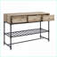 Chêne & amp; Table basse Sandy Gray pour le salon, KD Design avec rangement et amp; Pieds industriels en métal