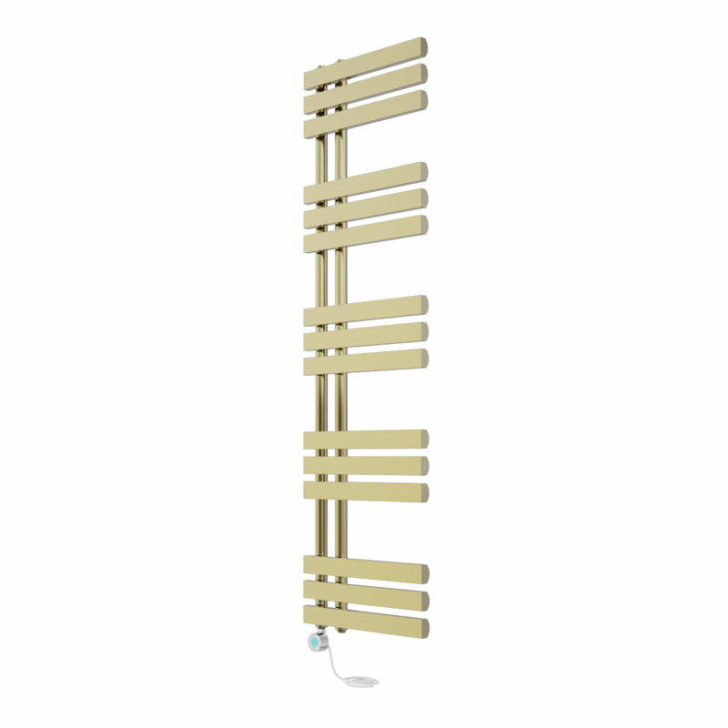 Resma Designer Towel Rail Heated Towel Rails, Brushed Brass, 160cm H x 45cm W x 7.35cm D