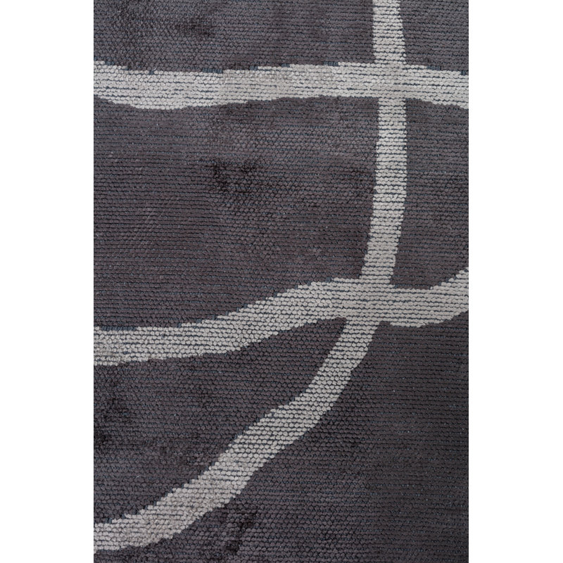 Rapture Gray/White Abstract Luxury Area Rug, Rectangle 7'10" x 11'2"