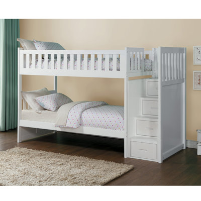 Alaxandra Twin Over Twin Step Bunk Bed