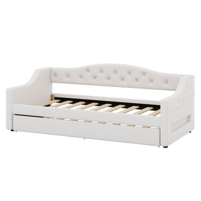 Upholstered Daybed With LED Belt And Trundle
