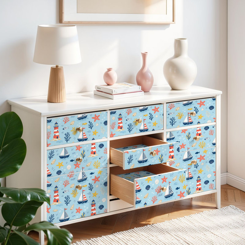 Papier peint auto-adhésif Peel and Stick Nautical, L 117,6 po x l 17,5 po