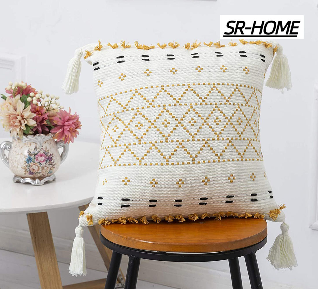 Macrame Throw Pillow Cover 18 Boho Pillow Cover Macrame Cushion Cover Rustic  Farmhouse Pillows for Living Room Couch or Bed Bedroom 