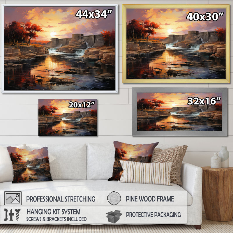 Neveda Canyon Scenery I - Landscapes Canvas Wall Art, H 34 po x l 44 po x P 1,5 po, Cadre simple blanc