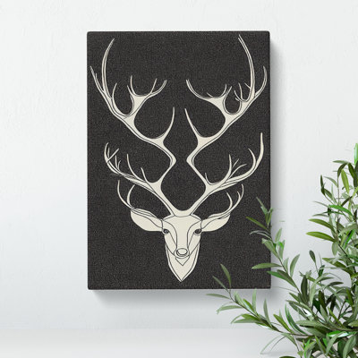 Bust Of A Stag No.1 - Wrapped Canvas