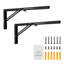 Support de tablette pliable, 2 pièces de L 24 po, supports de tablette flottants robustes, supports pour tablettes, support de tablette en L noir mat de 5 mm d'épaisseur, supports de tablette en acier avec capacité de charge de 300 lb