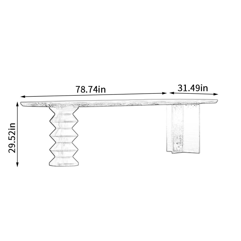 Oval Dining Table, 31.49" W x 78.74" L