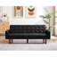 Canapé-lit en cuir synthétique convertible 74,4 po, noir-1350324945