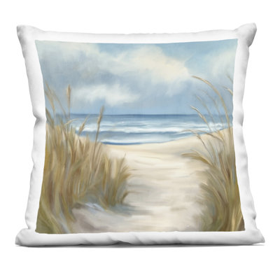 Sea Grass Beach Coast Decorative Printed Throw Pillow, design by Kim Allen