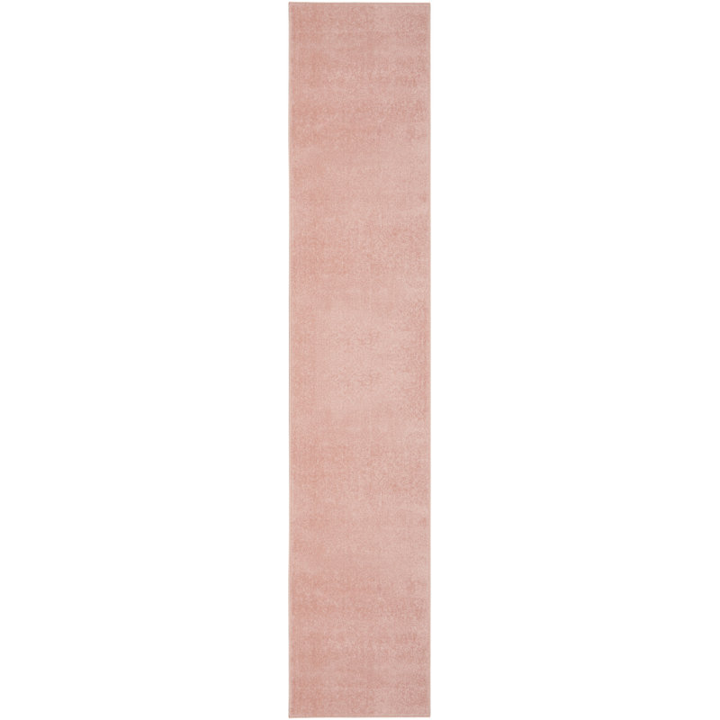 Tapis intérieur / extérieur rose Mullican Sandy, Tapis de couloir 2 pi 2 po x 20 pi