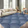 Tapis bleu en polyester tissé à la machine Saminah