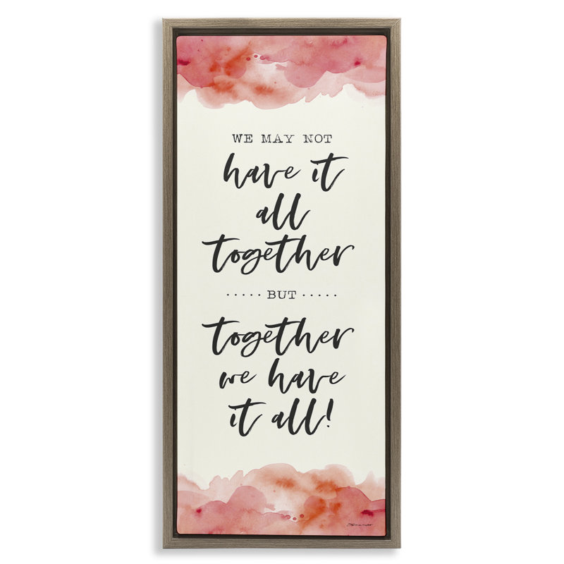 «Romantique phrase avec rosé aquarelle encadré flottant toile par Stephanie Workman Marrott fwp-210, H 25 po x l 11 po
