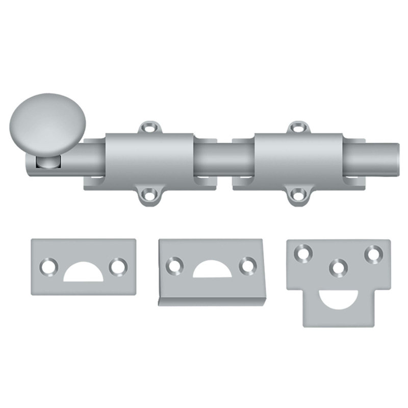 Brass Latch/Catch/Bolt, Brushed Chrome, 1.25" H x 6" W x 1" D