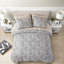 De literie pour très grand lit deux pièces, microfibre de polyester, ensemble de chambre moderne gris