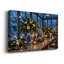 Art mural sur toile de fleurs blanches dans des vases en porcelaine bleue-1287541074