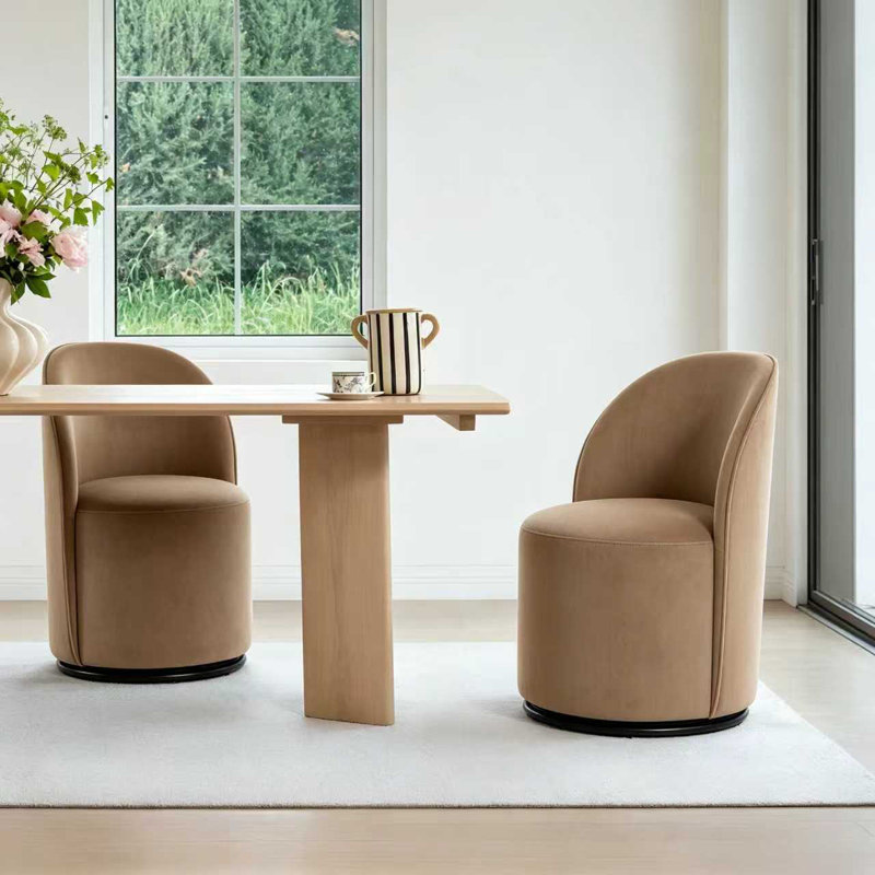 Ensemble de 2 chaises de salle à manger modernes, rembourrées Boucle, Vert antique, Ensemble de 2