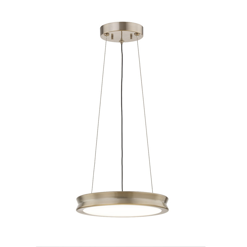 Luminaire suspendu géométrique unique à 1 lumière Brimstone, H 3 po x l 12,5 po x P 12,5 po, Laiton