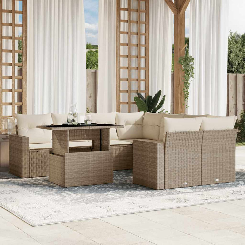 Ensemble de canapé de jardin Vidaxl beige