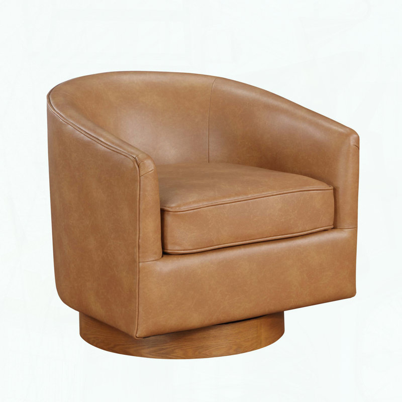 Chaise pivotante demi-tonneau en similicuir Maisy