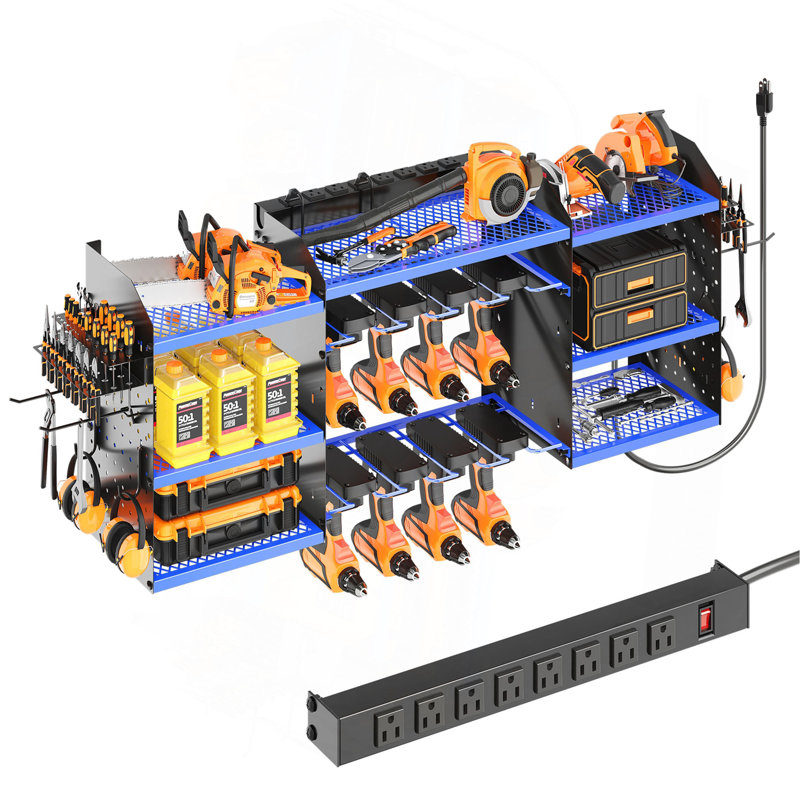 Range-outils mural modulaire de 40 po avec station de charge et support à 8 prises de courant