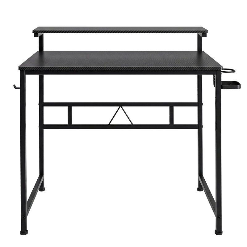  Compact Gaming Desk PC Computer Table with Adjustable Monitor Shelf 80cm