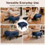 Tabouret en cuir de haute qualité, équipé de poignées portables et de pieds en métal; Repose-pieds carré moderne et minimaliste avec espace de rangement caché, disponible en plusieurs couleurs, convenant au salon-132900153