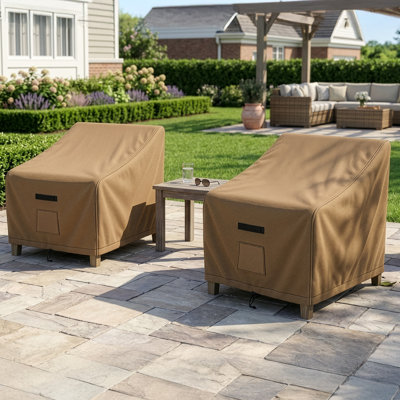 Outdoor Chair Covers 2-Pack - 35” L x 38” W x 34” H Heavy Duty UV Resistant Lounge Outdoor Patio Chair Covers Waterproof Protectors for Single Deep Seat Lawn or Deck Furniture